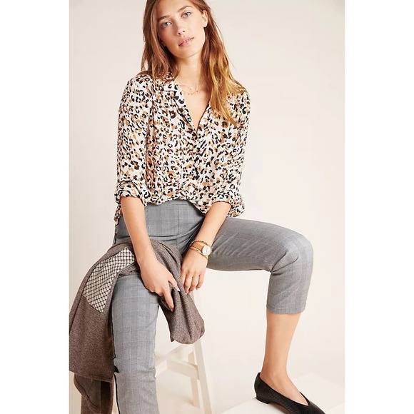 Cloth & Stone Tops - Anthropologie Cloth & Stone Louisa Leopard Buttondown Top Large Women’s Brown